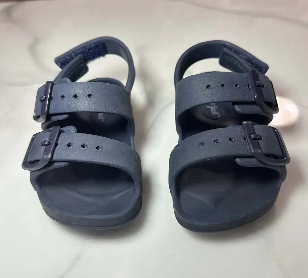 Cat & Jack Navy Blue Toddler EVA Double Buckle‎ Footbed Sandals